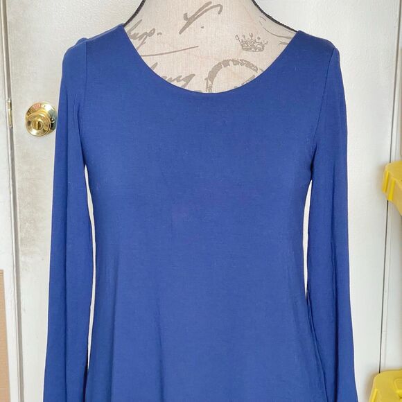 Eileen Fisher Womens Dress Size Petite  Small Blue Open Back Long Sleeve Modern - Picture 6 of 14